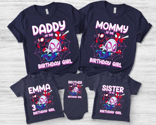 Spiderman Birthday Shirt, Spidey And His Amazing Friends Tshirt, Personalized Spidey Family Birthday Shirt, Ghost Spider, Spider Tee