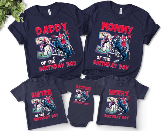 Spiderman Family Matching Shirt,Custom Family Spider Shirt,Spiderman Birthday Shirt, Spiderman T-shirt,Spider Dad,Spider Mom
