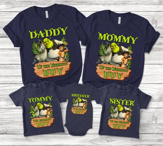 Shrek Birthday Shirt/Personalized Shrek Birthday Theme Shirt/Sherk Matching Family Birthday Shirt/Shrek Shirt/Shrek Family Shirt