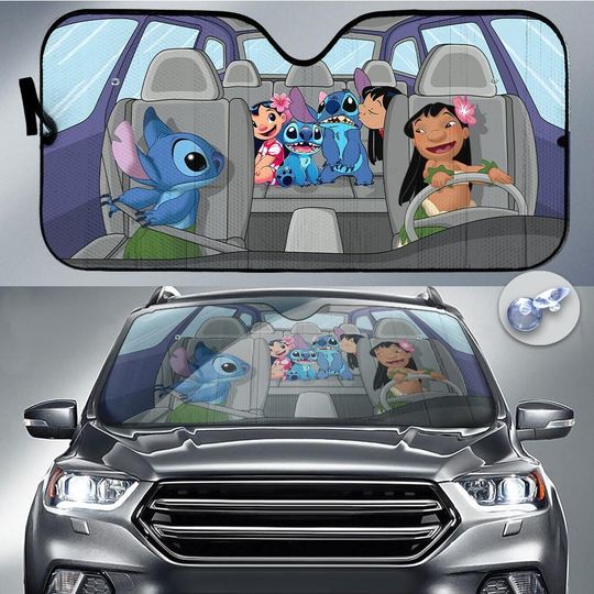 Stitch Movie Car Sun Shade, Lilo And Stitch SunShade, Disney Stitch Car Shade, Car Windshield, Stitch Car Sunshade, Car Decoration