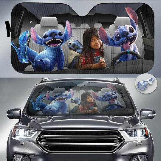 Lilo And Stitch Movie Car Sun Shade, Stitch SunShade, Disney Stitch Car Shade, Cartoon Car Shades For Windshield, Stitch Auto Sunshade