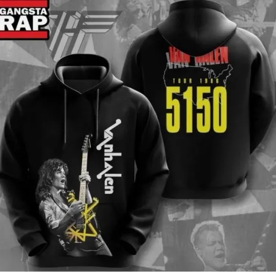 van Rock Band Tour 1986 5150 Hoodie 3d