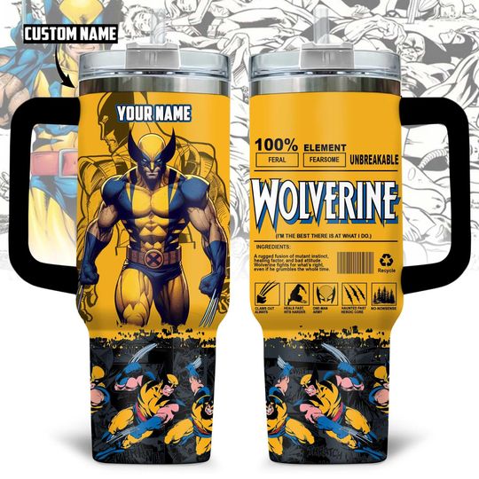 Custom Wolverine Tumbler 40Oz, Superhero Tumbler Cup, Movie Coffee Tumbler, Deadpool And Wolverine Tumbler, Wolverine Insulated Tumbler