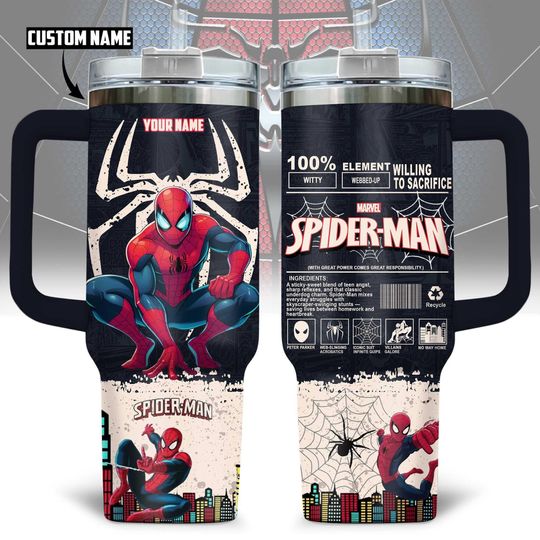 Custom Spider Man Tumbler 40Oz, Spiderman Insulated Tumbler, Spider Coffee Tumbler, Superhero Tumbler Cup, Peter Parker Tumbler For Men