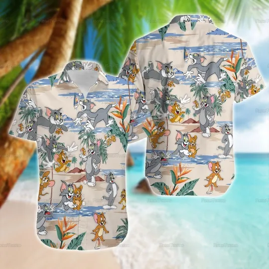 Tom And Jerry Shirt, Tom And Jerry Hawaiian Shirt