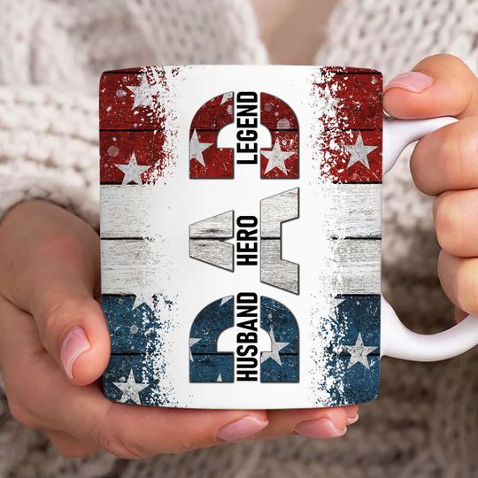 Discover American Flag Dad Mug Wrap, Dad 11oz Mug Template, Dad 11oz Mug  , Fathers Day Mug Sublimation Design, Dad Hero Mug Wrap, Dad Mug Wrap