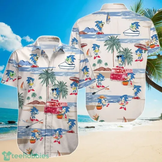 Sonic The Hedgehog Hawaiian Button Down Shirt