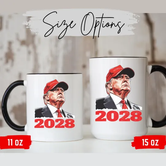 Trump 2028 President Patriotic Happy Father's Day Gift For Dad Accent Mug