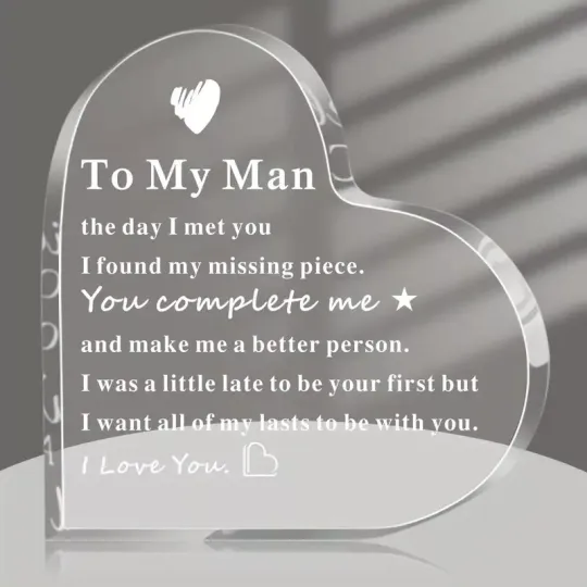 Discover 1pc Acrylic Heart Plaque,Father's Day Gifts For Husband From Wife, Gifts For Hus