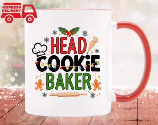 Christmas Cookie Baker / Mug / Cookie Christmas Mug Christmas Gift, 11-15 OZ