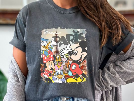 Retro Mickey And Friends Disneyland Paris Shirt, Hollywood Studios T-shirt, Wdw Magic Kingdom Tee, Disneyland Trip Family Holiday Outfits