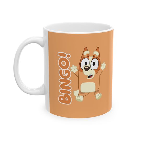 Adorable Bingo Heeler Ceramic, BlueyDad Mug, BlueyDad Sister Coffee Cup, Gifts for Mom, Gifts for Women, BlueyDad Gifts, Coffee Lovers
