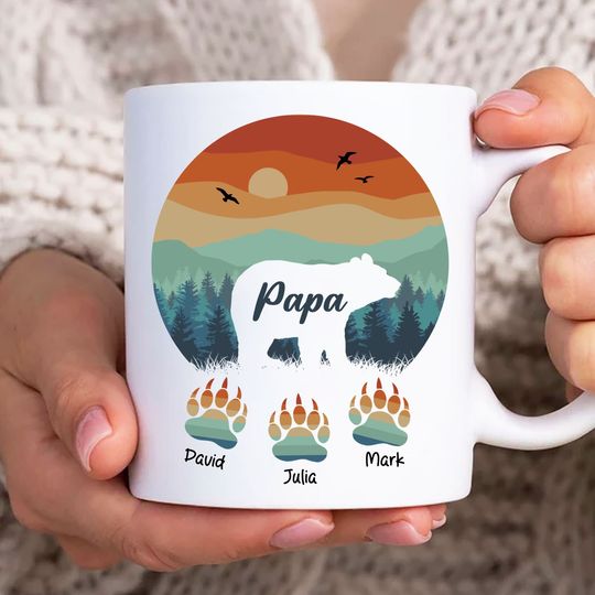 Custom Papa Bear Mug Wrap, Dad 11oz Mug Template, Dad 11oz Mug  , Fathers Day Mug Sublimation Design, Bear Dad Mug Wrap, Dad Mug Wrap