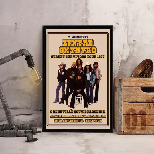 Lyn yrd Sky nyrd Street Survivors Tour 1977 Poster