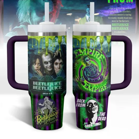 Beetlejuice Halloween Movies Tumbler 40oz