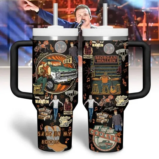 Sand In My Boots Mo rgan Wallen 40 Oz Handle Tumbler Cup