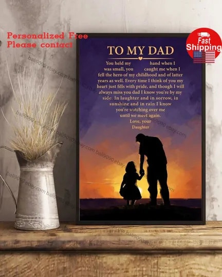 Gif for Dad From Daughter Dad Poster Gift Birthday Father's Day Gift