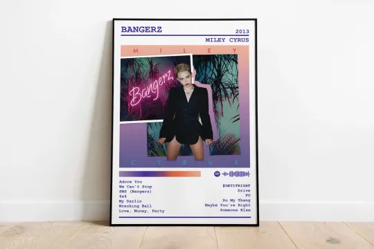 Miley Cyrus Poster, Bangerz Album Poster, Gift For Mother's Day Father's Day