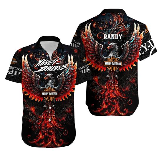 Discover Personalized Harley Motor Racing Davidson Casual Button Down Shirt Unisex Adults