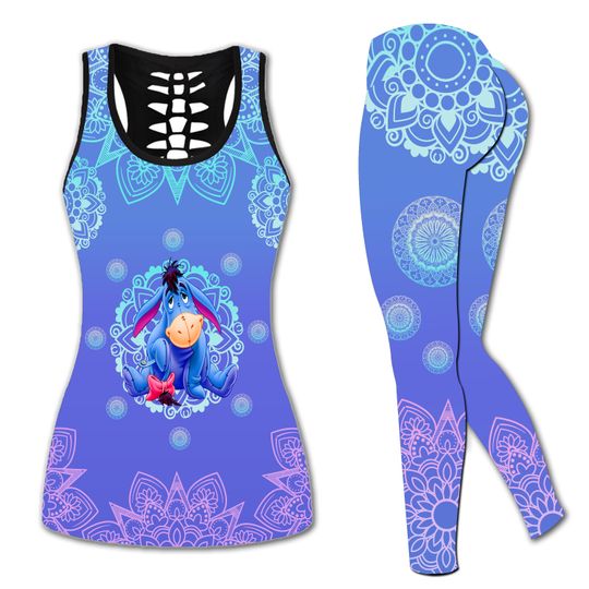Disney Eeyore Hollow Tank Top Legging Set | Mother's Day Gift | Women's Day Gift