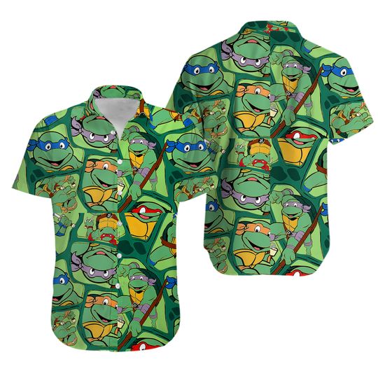 Ninja Turtles, Unisex Hawaiian Shirt, Beach Hawaiian Shirt