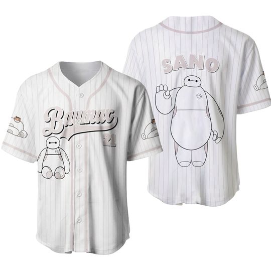 Big Hero Baymax Jersey Shirt, Disney Big Hero 6 Baseball Jersey, Baymax Cosplay, Disney Trip Shirt, Disney World Shirt, QJ12