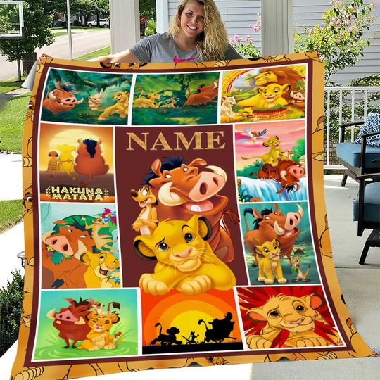 Personalized Lion King Blanket, Lion King Birthday Gift, Lion King Bedding, Personalized Baby Blanket, Baby Name Blanket, Lion King