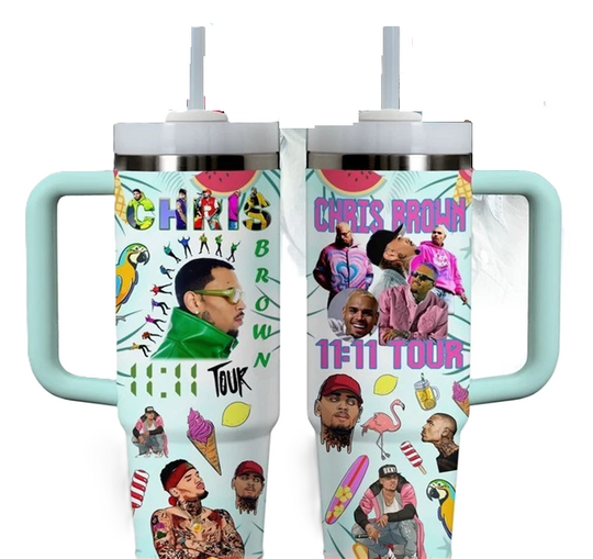 Chris Brown Tumbler 40oz with Handle