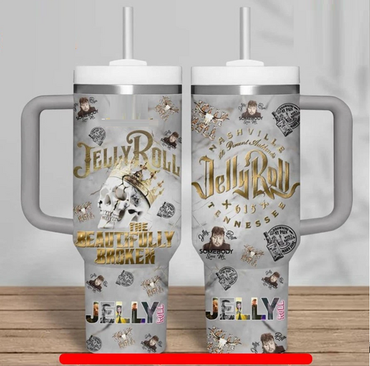 Jelly Roll The Beautifully Broken Tour  Tumbler 40oz with Handle