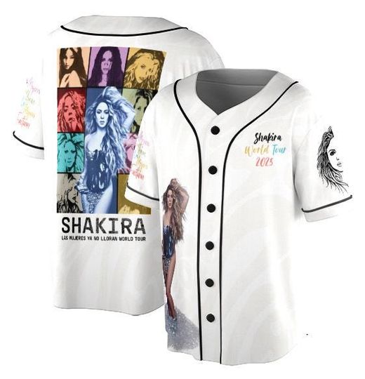 Las Mujeres Ya No Lloran World Tour Baseball Jersey, LMYNL, Shakira Fan Jersey,Shakira 2025 Concert Jersey