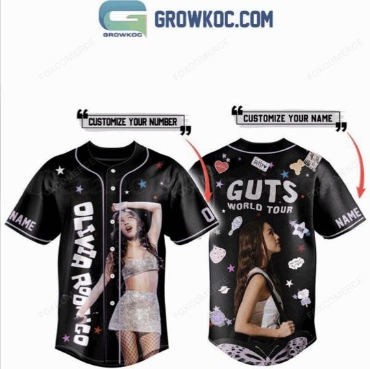 Olivia Rodrigo Guts World Tour Small Girl Personalized Baseball Jersey