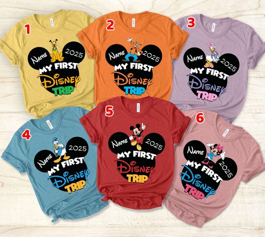 My First Disney Trip Shirt, Mickey Mouse Custom Shirt, Disney Couple Shirt, Disneyland Family Vacation Matching 2025 Shirt, Disneyworld Tee