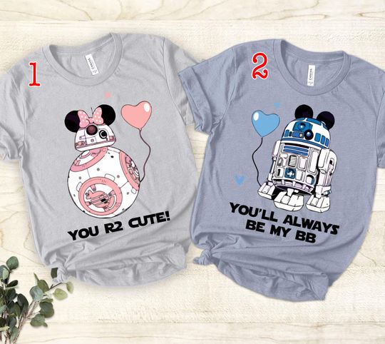 Disneyland Couple Star Wars Shirt, Disney Matching R2D2 BB8 Couple Shirt, Star Wars Couple Shirt, Disney Mom Dad, Disneyland Honeymoon Shirt