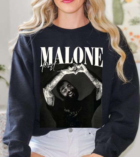 Post Malone Music Rap Vintage Graphic Color Sweatshirt, Post Malone Tour Rapper Gift, Posty Sweat,Rapper,Love Rapper Hoodie, Fan Gift Merch