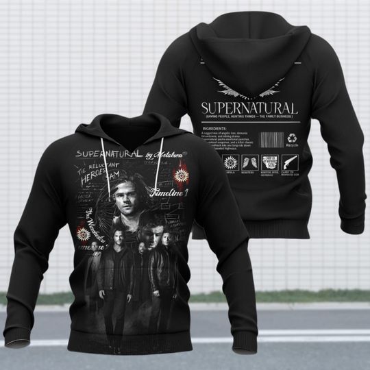 Supernatural Hoodie Men, Winchester Brothers Hoodie, Dean and Sam TV Show Fan Gift, Castiel Pullover Hoodie, Demon Hunter Apparel