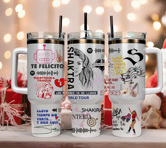 Discover Shakira Tumbler 40oz with Handle