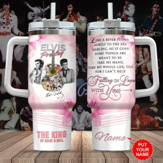 Personalized Elvis Presley Tumbler 40oz with Handle