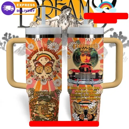 Fleetwood Mac Listen To The Wind Blow Tumbler 40oz with Handle