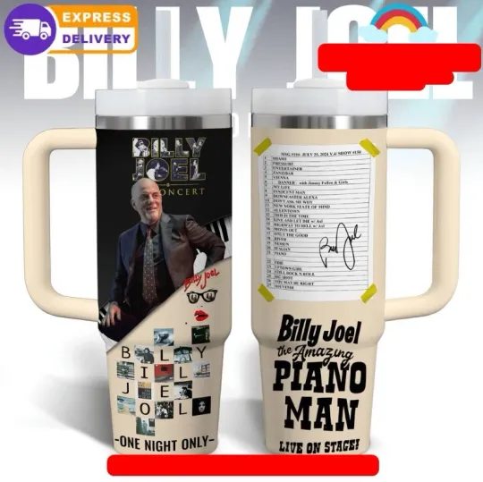 Billy Joel The Amazing Piano Man Love Tumbler 40oz with Handle