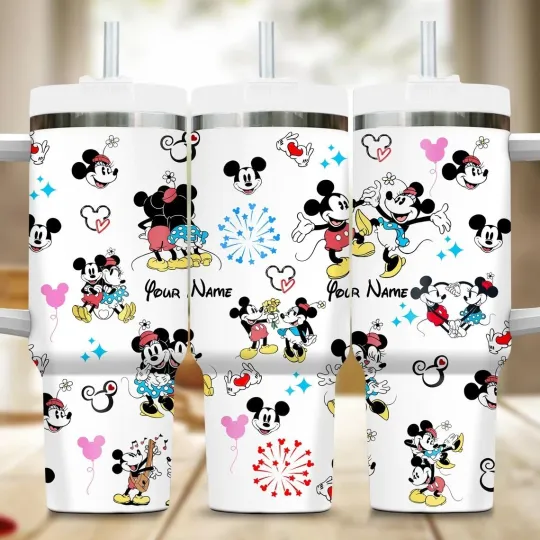 Custom Mickey Mouse 40oz Tumbler, Disney Mickey And Minnie Mouse Cup