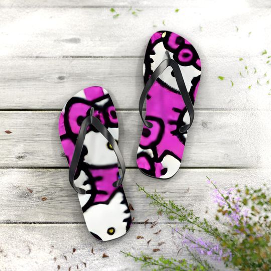 Cute Women's Flip Flops | Pink Cartoon Summer Sandals | Fun Beach Slides For Adults and Teens |Comfortable Outdoor Footwear