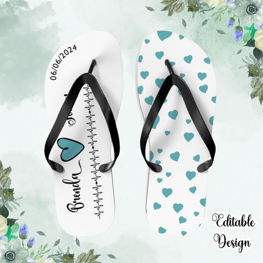 Bridal Flip Flops Wedding Bridesmaids Slippers Bridal Sandals Sublimation Design Png Bride Slippers Summer Beach Wedding Shoes Flat Custom