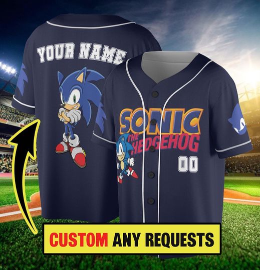 Personalize Sonic The Hedgehog Awesome Jersey, Custom Sonic Jersey, Funny Sonic Party Shirt, Sonic Birthday Gift