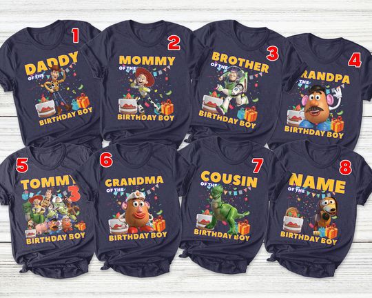 Custom Toy Story Family Birthday Shirt, Toy Story Family Matching Shirt, Birthday Boy Girl Shirt, Toy Story Dad Mom, Birthday Party