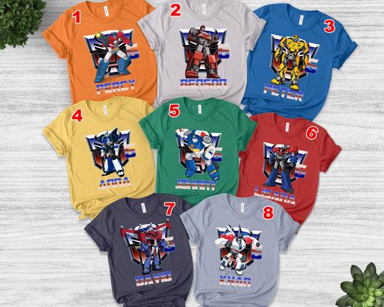 Transformers Birthday Shirt, Funny Optimus Prime Robot Birthday Tshirt, Custom Personalized Birthday Gift For Son Daughter