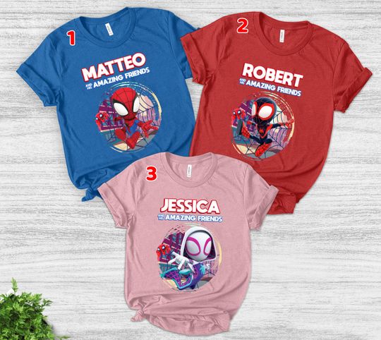 Personalized Spidey And His Amazing Friends Shirt, Spidey Family Custom Shirt, Spidey His Amazing Friends Birthday Shirt