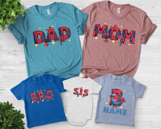 Spiderman Inspired Birthday T Shirt, Miles Morales theme Party, Personalized shirt, Gift Birthday Shirt, family tees Custom