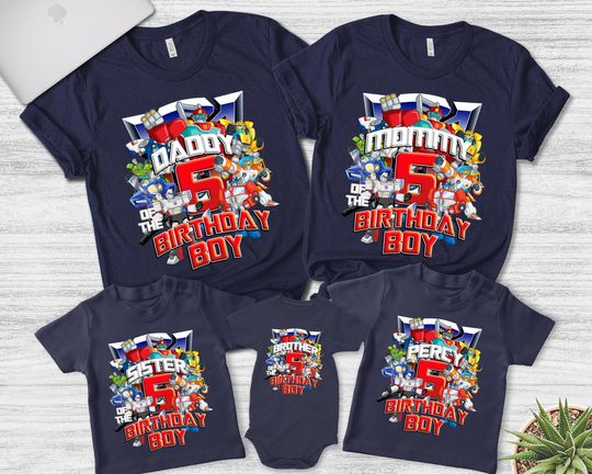 Transformers Birthday Shirt, Funny Robots Rescue Bots Academy Birthday, Custom Personalized Birthday Gift For Son Daughter