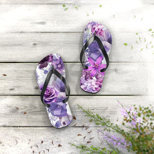 Provence Flip Flopspastel color flip flops, flowers flops, summer sandals, thong, summer slippers