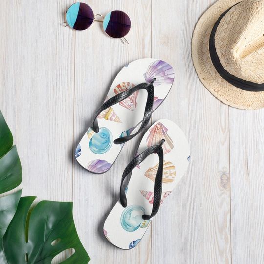 Seashells Flip-Flops - Summer Sandals, Beach Shoes